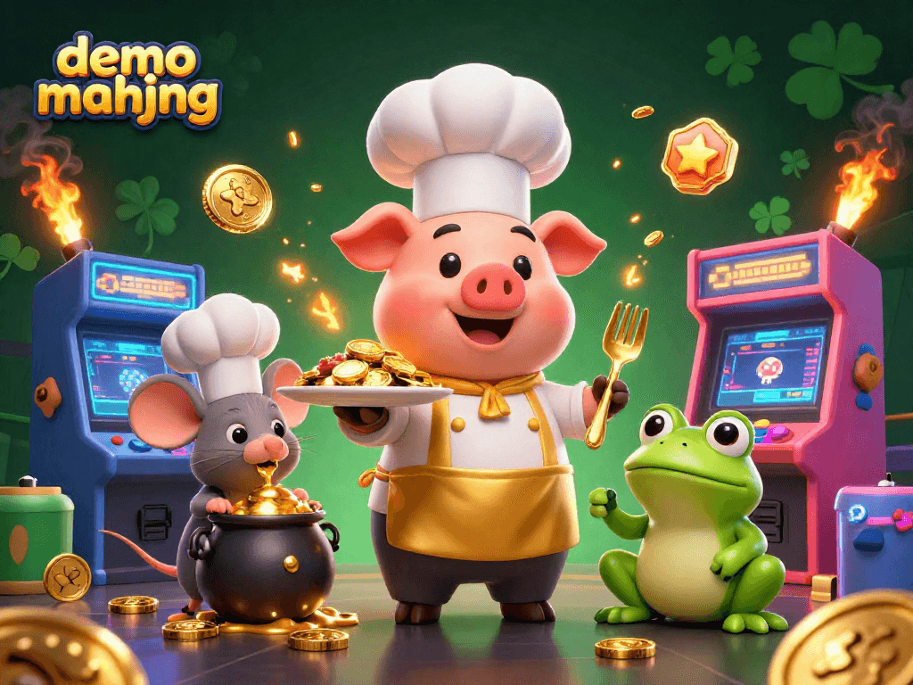 Menangkan jackpot dengan demo mahjong di ilustrasi kasino penuh warna dan detail menarik.