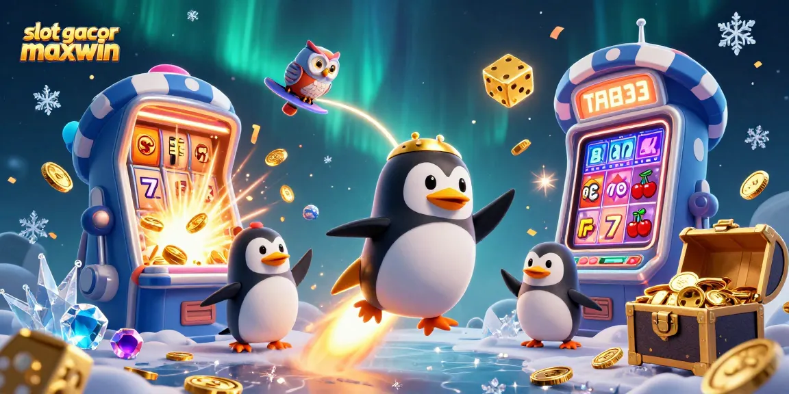 Experience thrilling spins on slot gacor maxwin with a golden penguin soaring through a cosmic casino adventure.