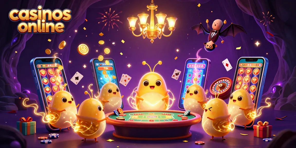 Join the fun at casinos online as glowworms light up a cave casino during an exciting game.