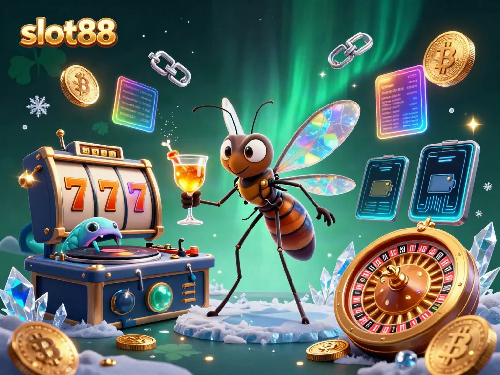 Menangkan slot88 dengan jackpot menggiurkan di kasino dengan karakter unik dalam ilustrasi 3D.
