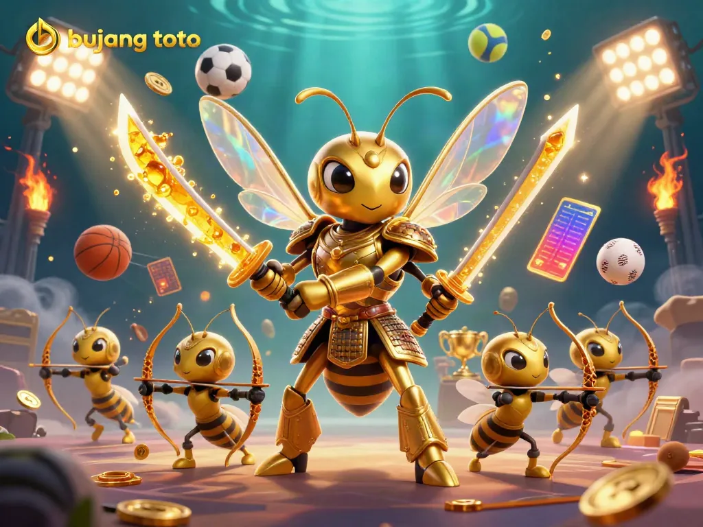 Experience the excitement of bujang toto with a dynamic scene of a samurai hornet and betting elements.