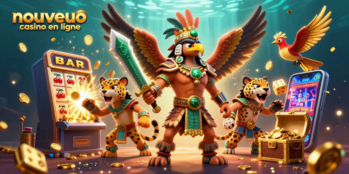 Profitez d'une expérience de jeu au nouveau casino en ligne avec des guerriers azteques et des machines à sous.