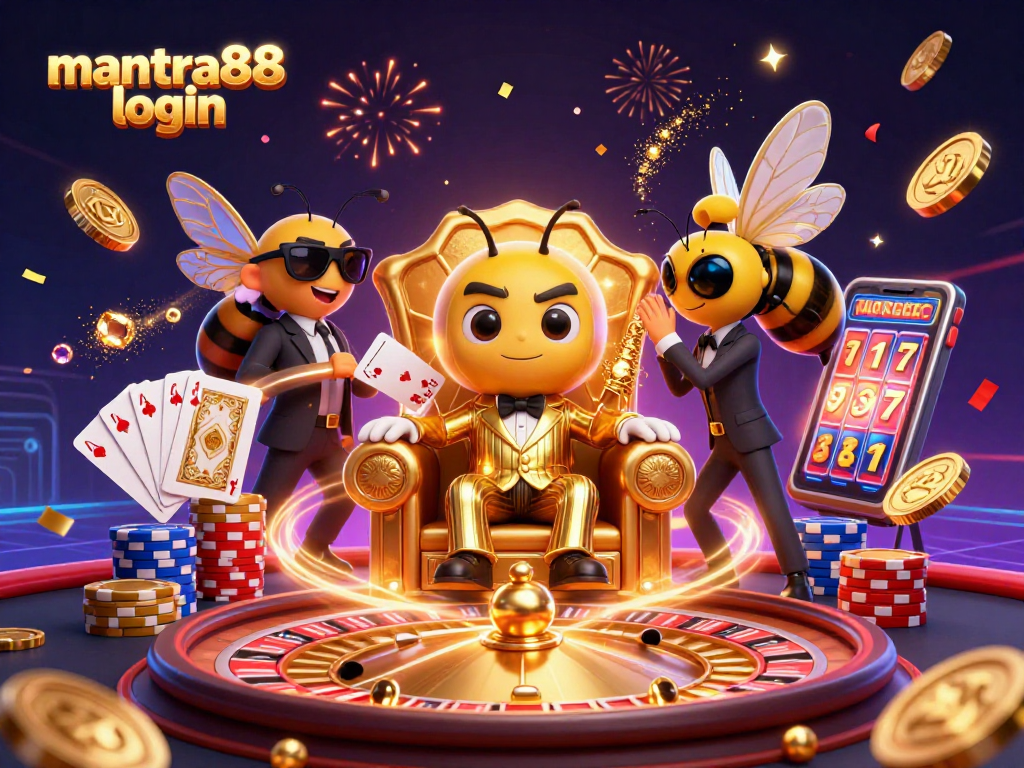 Engage with mantra88 login as a cartoon bumblebee mob boss commands the casino realm.