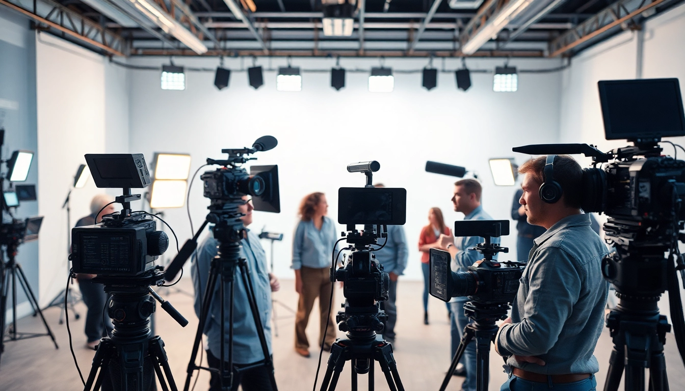 Creative collaboration among Edmonton production companies highlighting diverse teams on a film set.