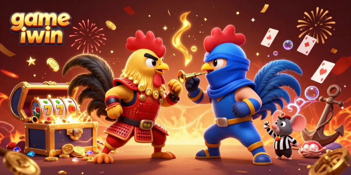 Experience the excitement of game iwin with intense rooster battles, dynamic casino elements, and explosive visuals.