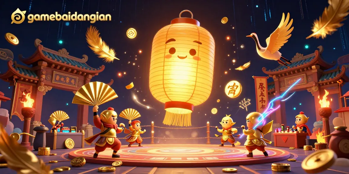 Experience gamebaidangian's vibrant casino scene with glowing spirits and dynamic gaming elements.