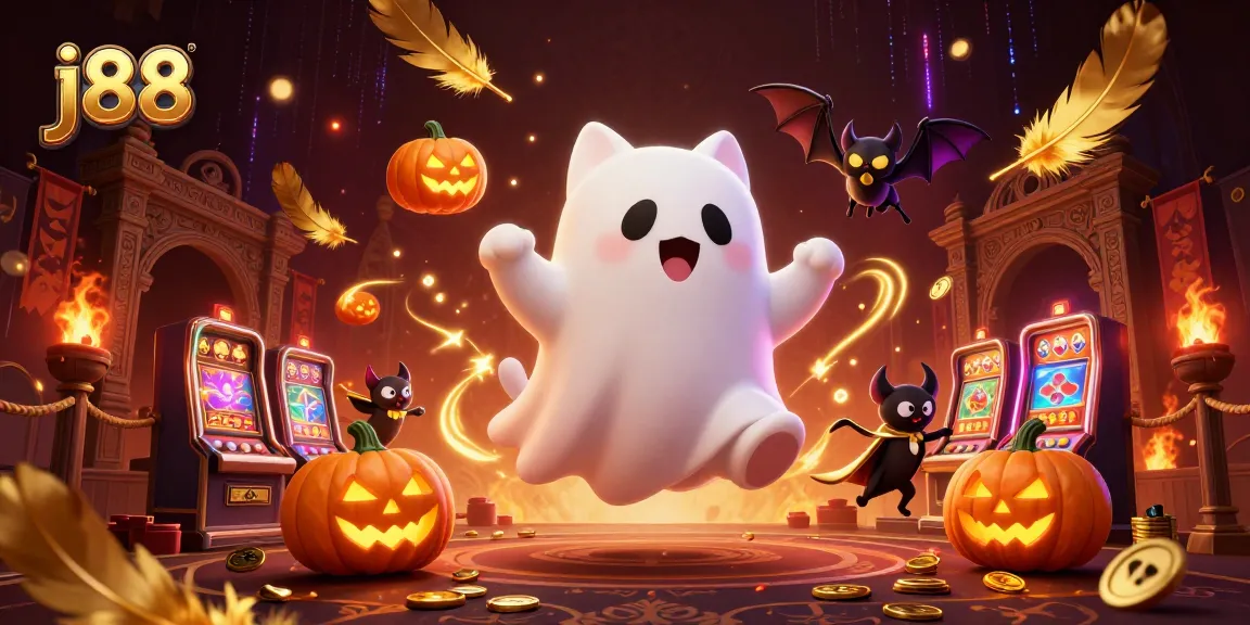 Experience the enchanting j88 casino adventure with ghostly characters and vibrant casino elements.