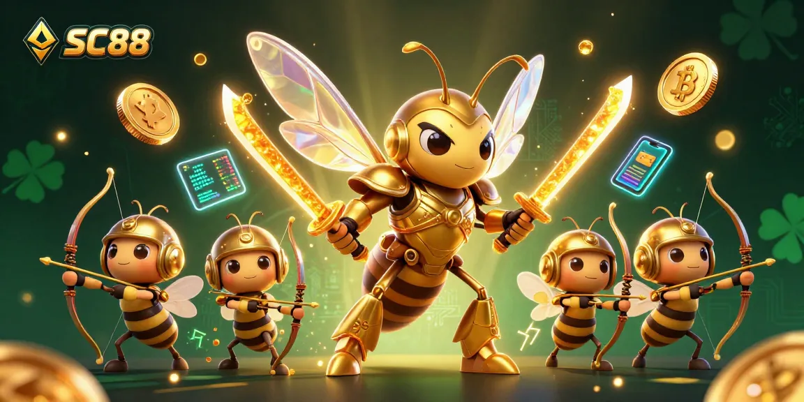 SC88 players engage in thrilling gaming with vibrant 3D illustration showcasing adventure and fun.