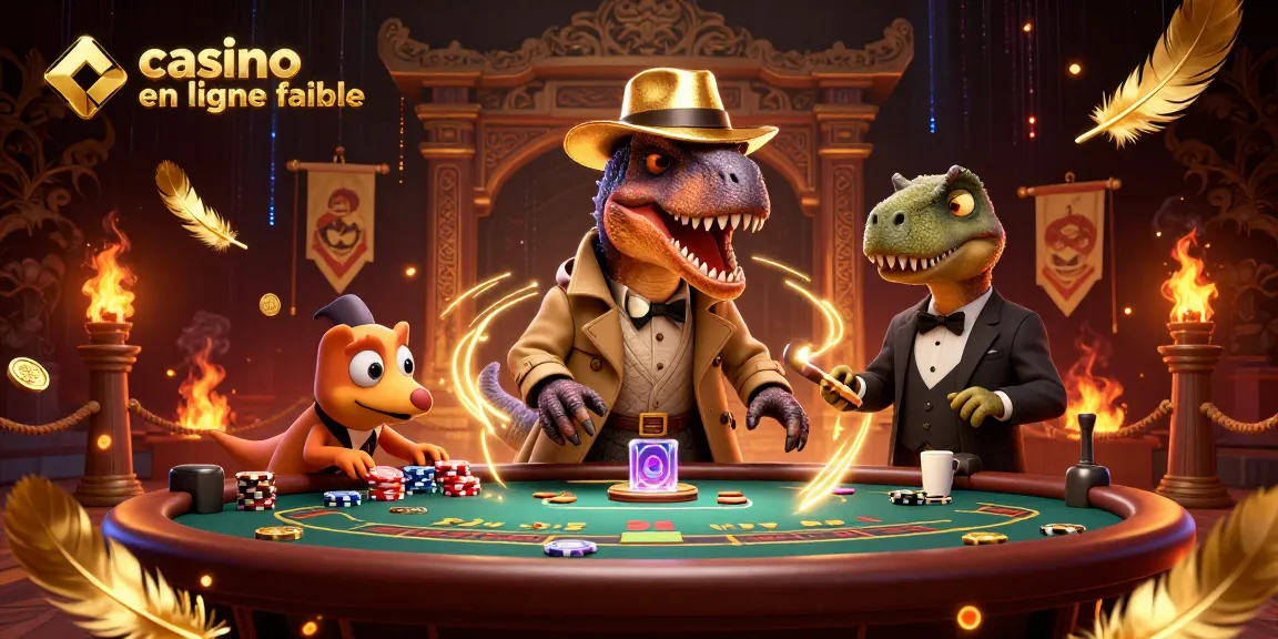 Accéder à un casino en ligne fiable avec un vélociraptor en train de compter les cartes au blackjack.