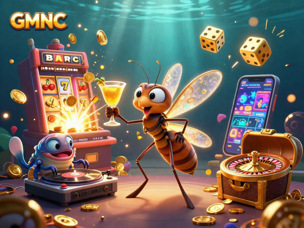 Experience GMNC excitement with a lively 3D casino scene showcasing dynamic characters and thrilling gaming elements.