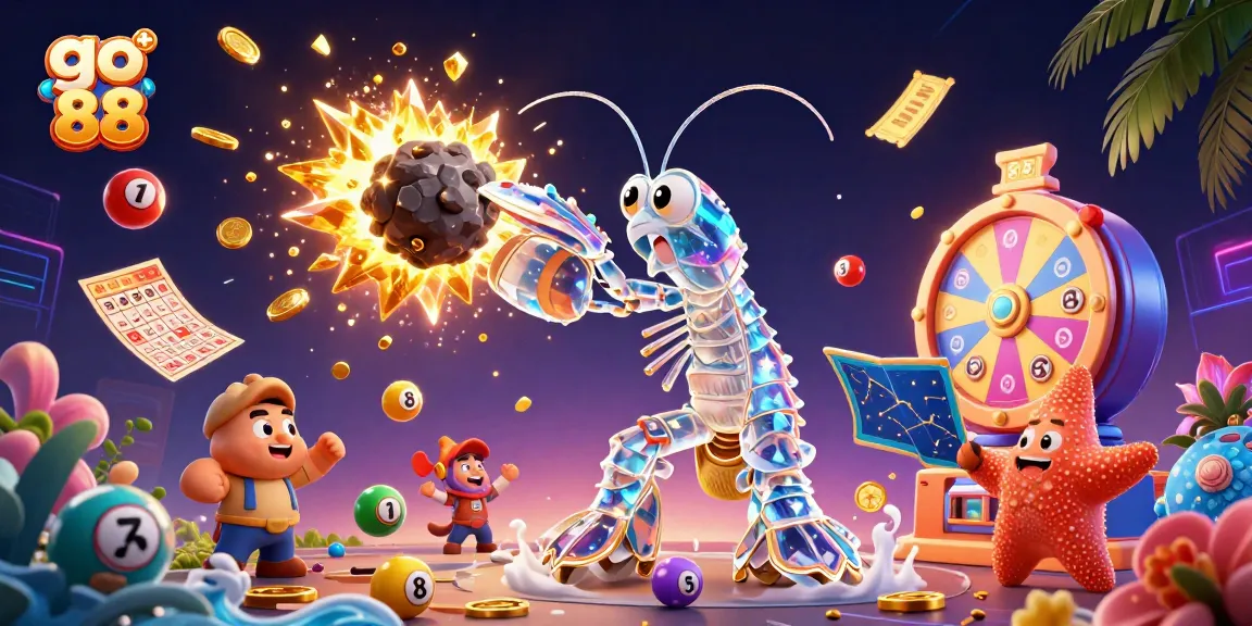 Engage with exciting go 88 gaming action featuring vibrant lottery elements and unique characters.