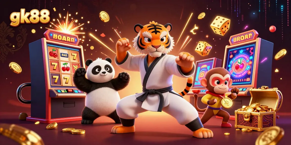 Experience exciting gameplay with gk88 in a vibrant 3D casino scene featuring action and rewards.