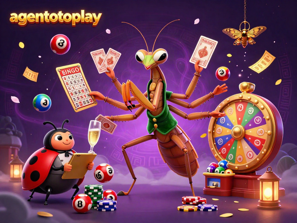 Experience the excitement of agentotoplay with vibrant bingo and lottery elements capturing thrilling gambling moments.