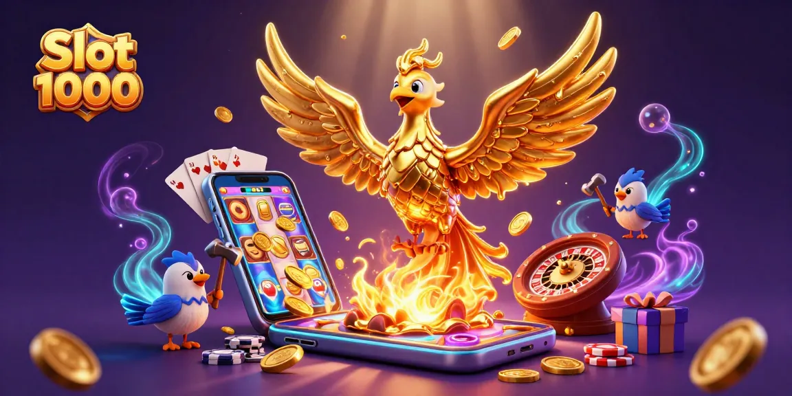 Experience thrilling gameplay with Slot 1000 and witness the golden phoenix's majestic rise amidst dazzling rewards.