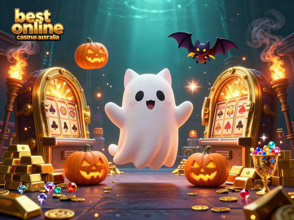 Experience the thrill at the best online casinos Australia with vibrant characters in a magical scene.