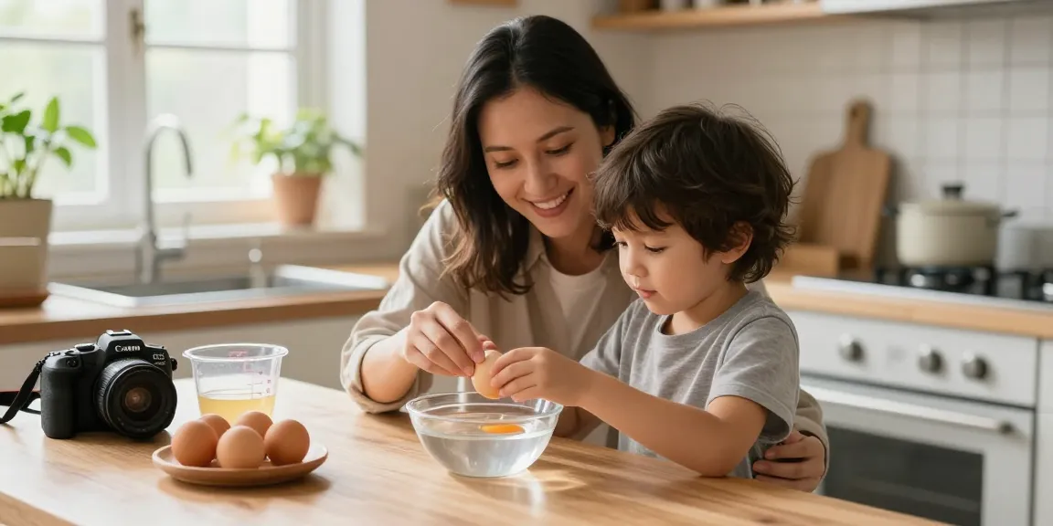 Panduan Egg Float Test dari https://www.eggfloattest.com/contact, keluarga mengecek kesegaran telur di dapur.