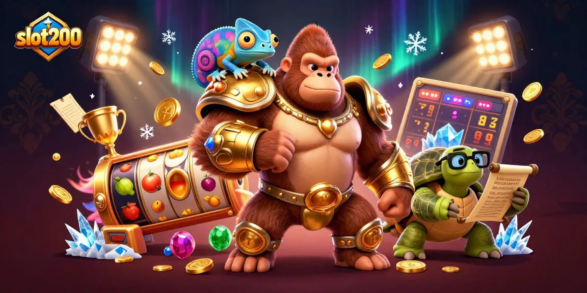 Experience thrilling wins with slot200 at the vibrant online casino featuring captivating slot reels and characters.
