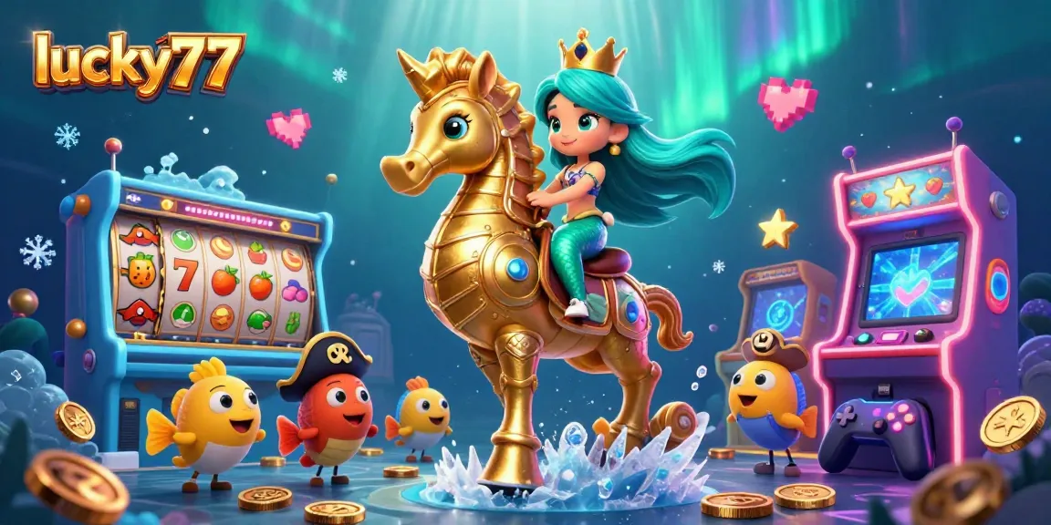 Play colorful slots and join the lucky77 mermaid adventure under the sea.