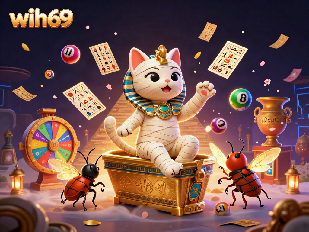 Mainkan wih69 dengan kucing mummy yang melompat di kasino, memikat dan berwarna-warni.