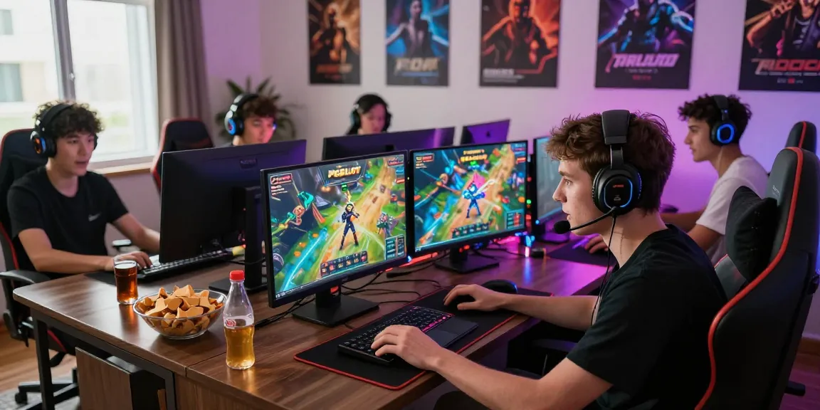Players enjoying we88 PGSLOT in a vibrant gaming setup with snacks and excitement.