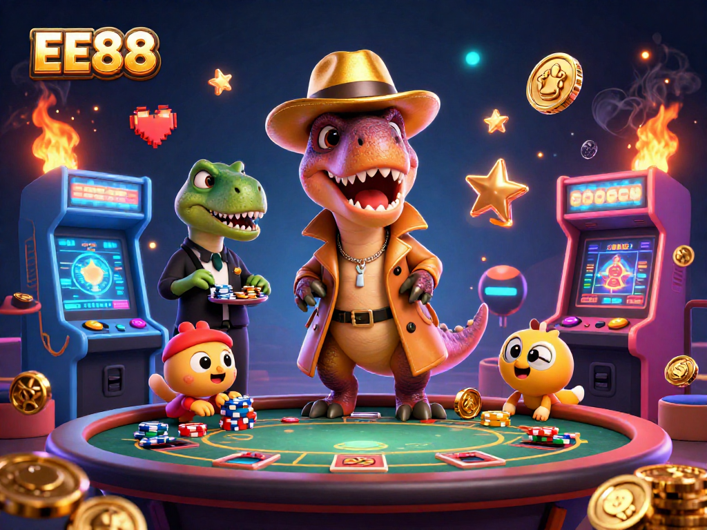 Catch exciting chips with EE88 while the velociraptor card counter plays blackjack!