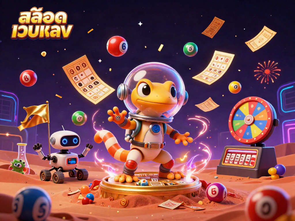 Experience สล็อตเว็บตรง action in a vibrant Martian casino scene with dynamic game elements.