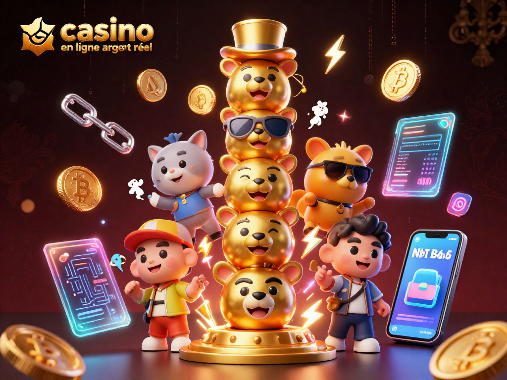 Immergez-vous dans l'univers du casino en ligne argent réel avec une scène dynamique et colorée.