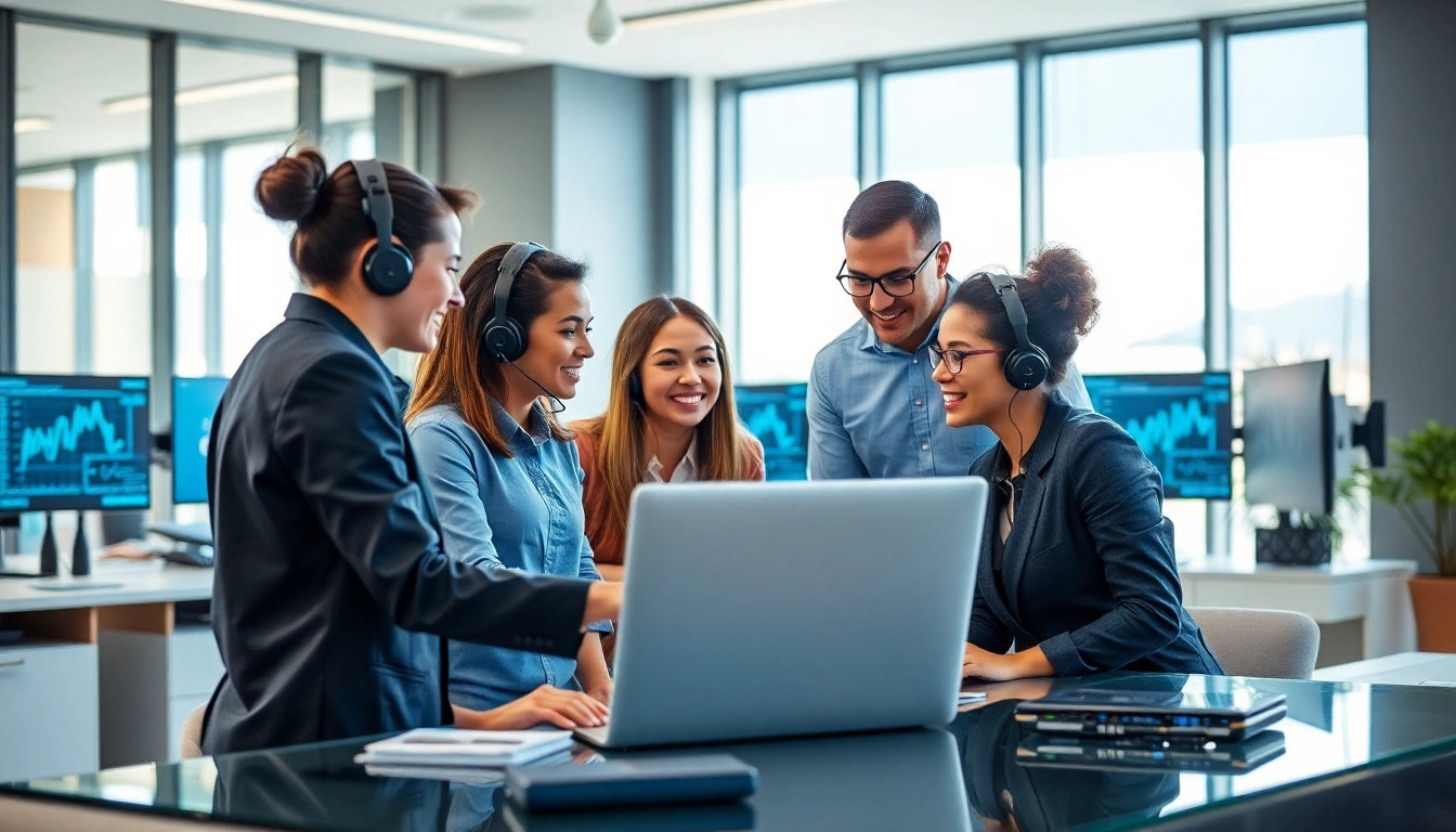 Enhance your business with outsourced IT services London through professional team collaboration in a modern office.