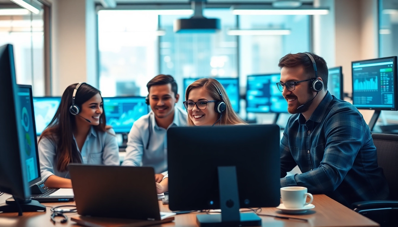 IT support for small business London team collaborating in a bright, modern office environment.