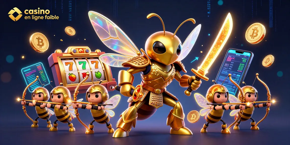 Jouez dans un casino en ligne fiable avec une illustration 3D captivante de héros et de symboles de jeu.