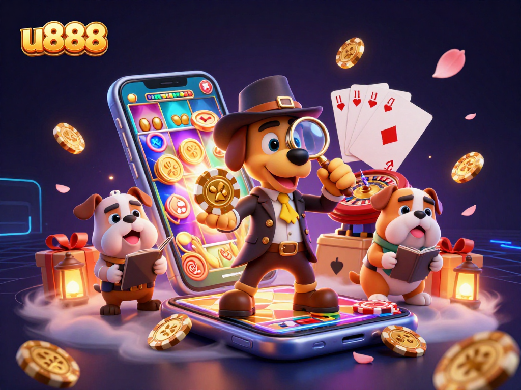 Experience exciting gameplay at u888 with animated casino characters uncovering treasure clues