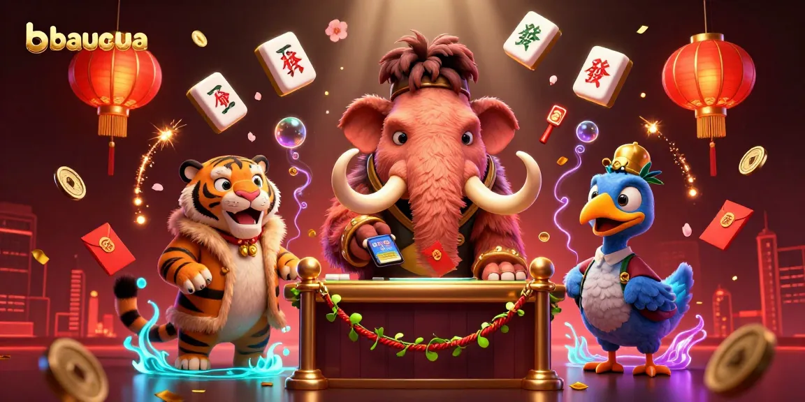 Engage in baucua excitement with our vibrant 3D illustration, featuring colorful characters and dynamic game elements.