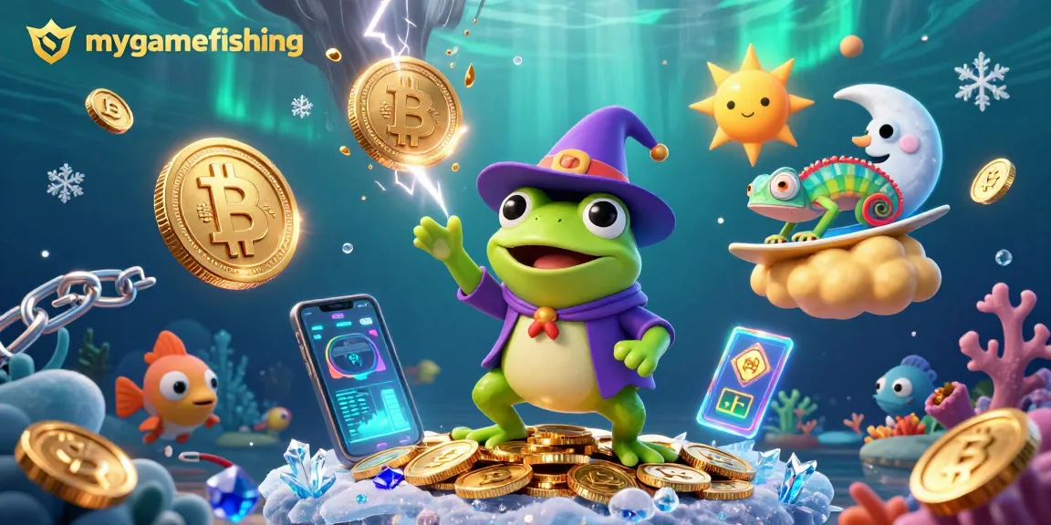 Engage in mygamefishing vibes with a whimsical underwater casino scene full of vibrant creatures.