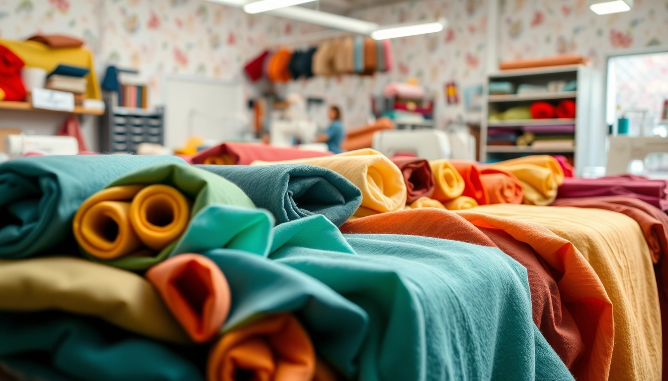 Bekijk hoogwaardige molton per meter in verschillende kleuren in een studio-setting.