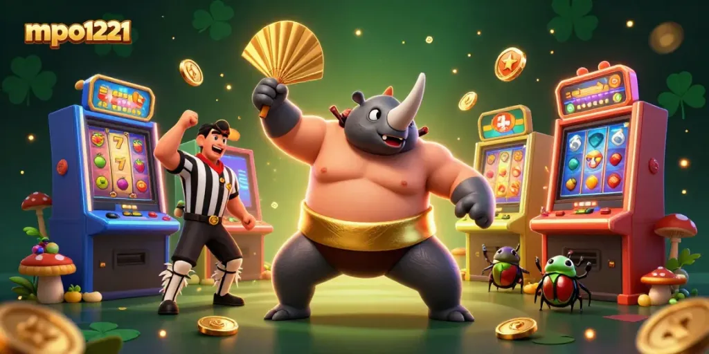Engage with mpo1221 in a thrilling casino scene featuring unique characters and dynamic gaming elements.
