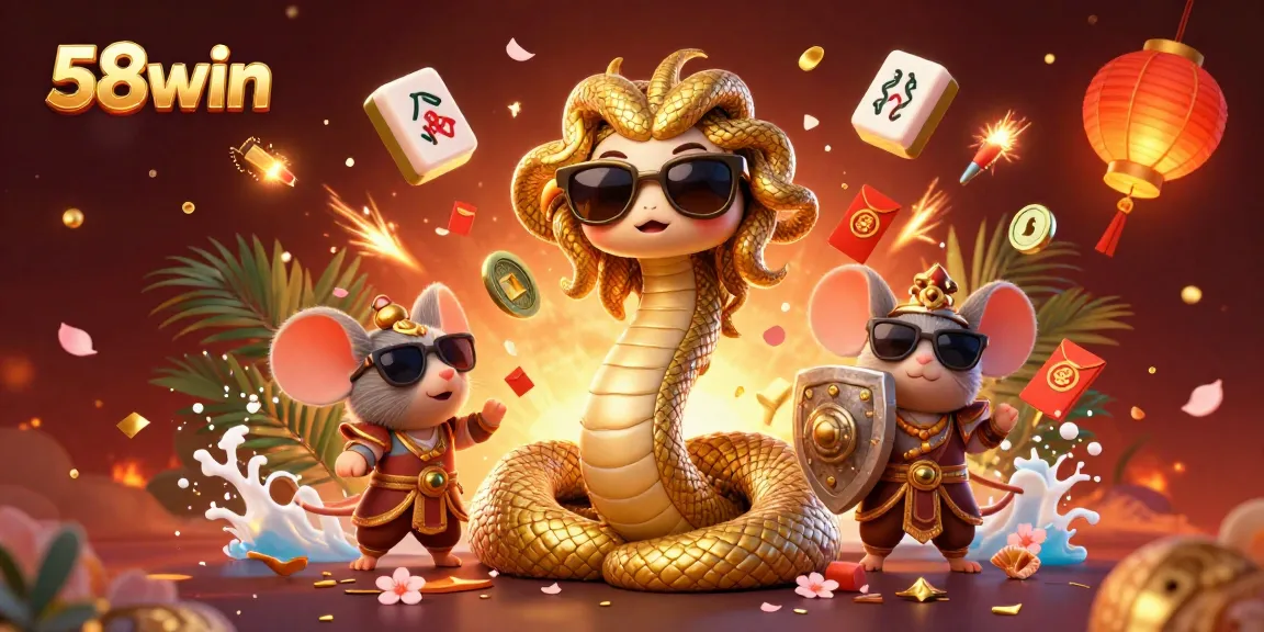 Engage in thrilling games at 58win with Medusa and a warrior mouse, capturing the excitement of online casino adventures.