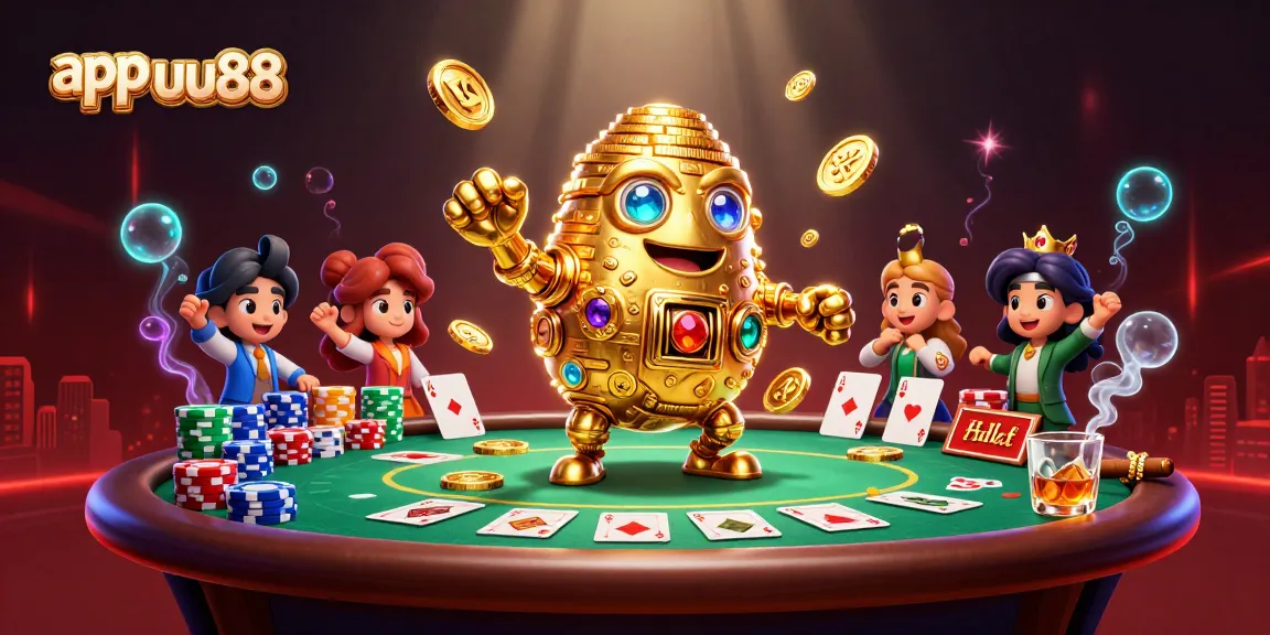 Experience the excitement of app uu88 with vibrant casino elements and golden golem.