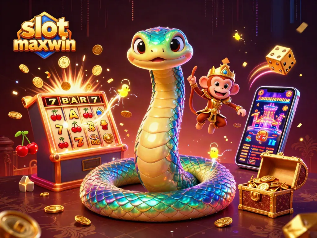 Spin to win with slot maxwin on a vibrant 3D casino adventure, featuring mystical creatures and treasures.