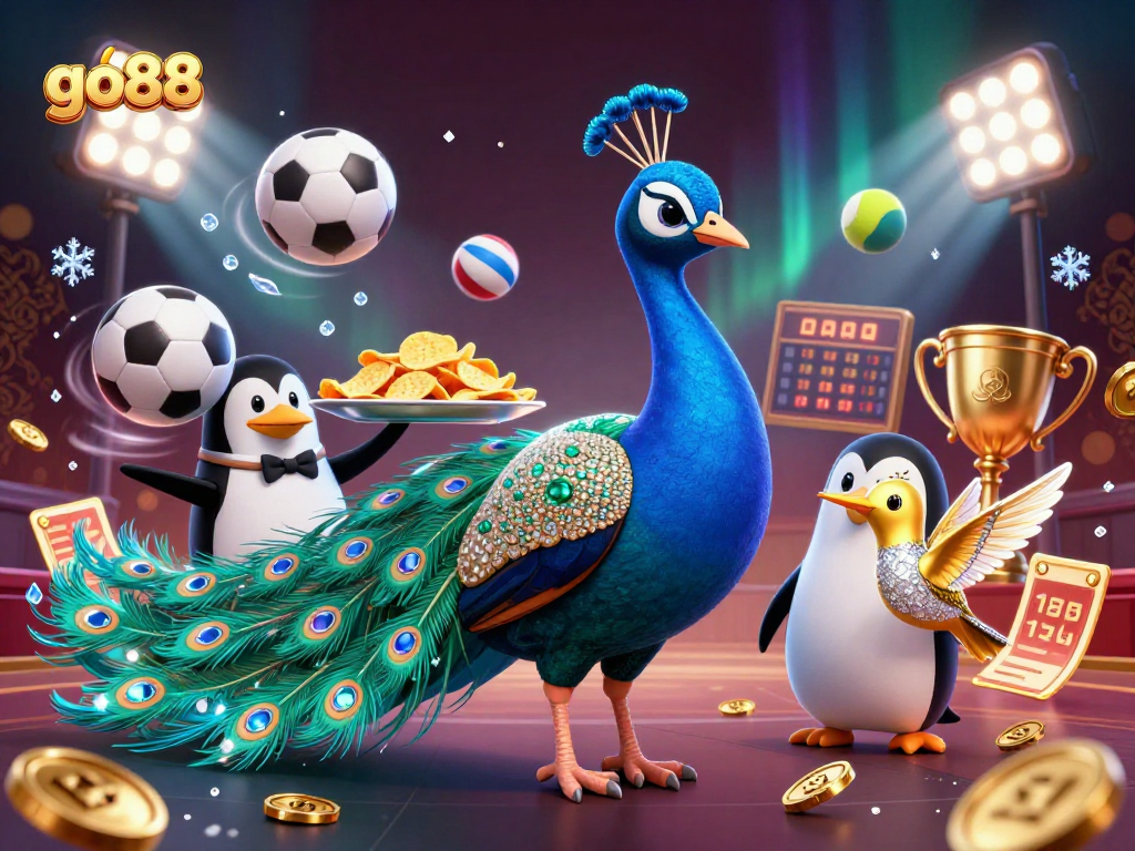 Engage with go88 and witness a vibrant 3D cartoon scene of sports betting excitement!