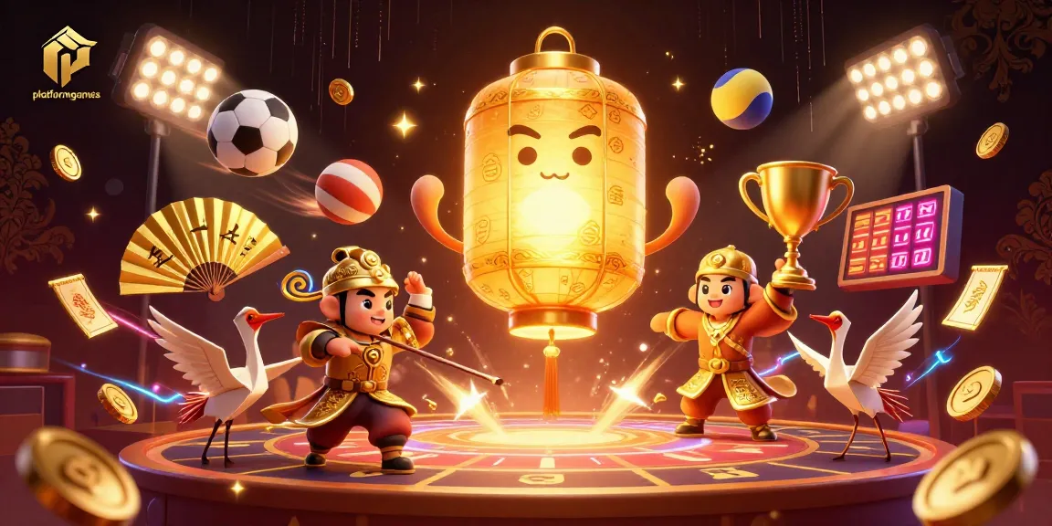 Engaging platformgames illustration highlighting vibrant casino characters and dynamic sports elements.