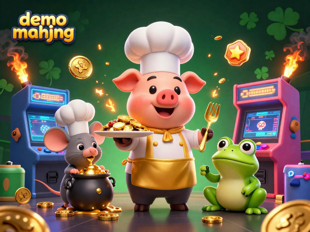 Menangkan jackpot dengan demo mahjong di ilustrasi kasino penuh warna dan detail menarik.