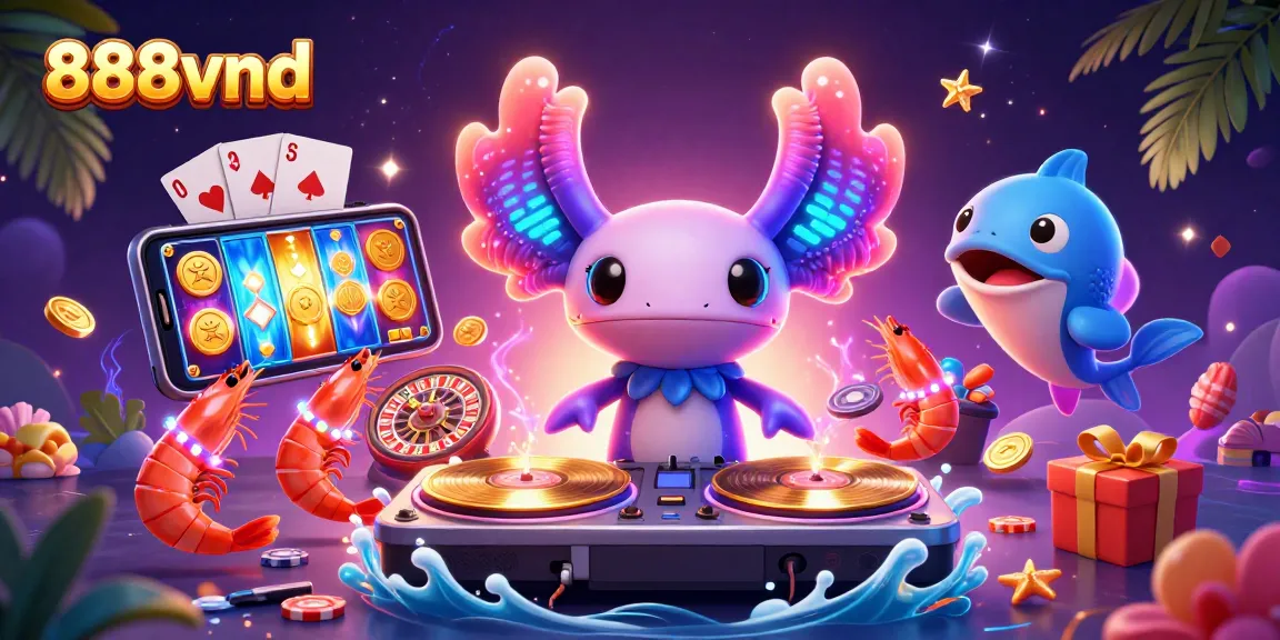 Engage in exciting gameplay with 888vnd's vibrant 3D casino scene featuring dynamic characters and elements.